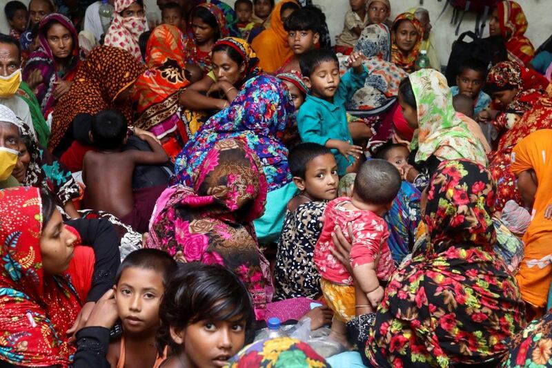 People gather at a shelter for protection before the cyclone Amphan makes its landfall in Gabura outskirts of Satkhira district, Bangladesh. Reuters