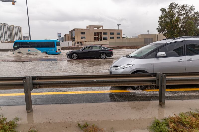 Heavy rain has made driving difficult in Dubai. Antonie Robertson/The National