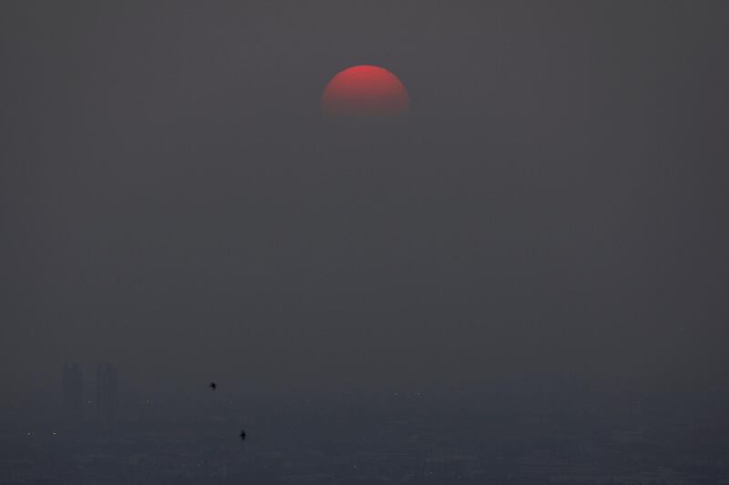 The sunset is seen during a poor air quality day in Bangkok on January 29, 2019. Reuters