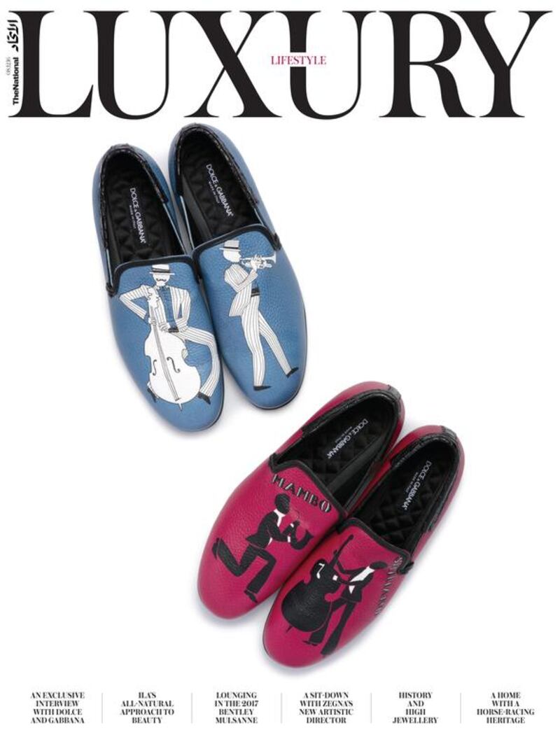 The cover of the December edition of Luxury magazine features men’s shoes by Dolce and Gabbana. Courtesy of Dolce and Gabbana
