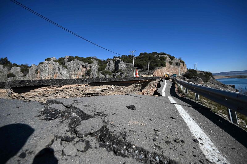 A road near the quake’s epicentre, in Pazarcik, Kahramanmaras. AFP