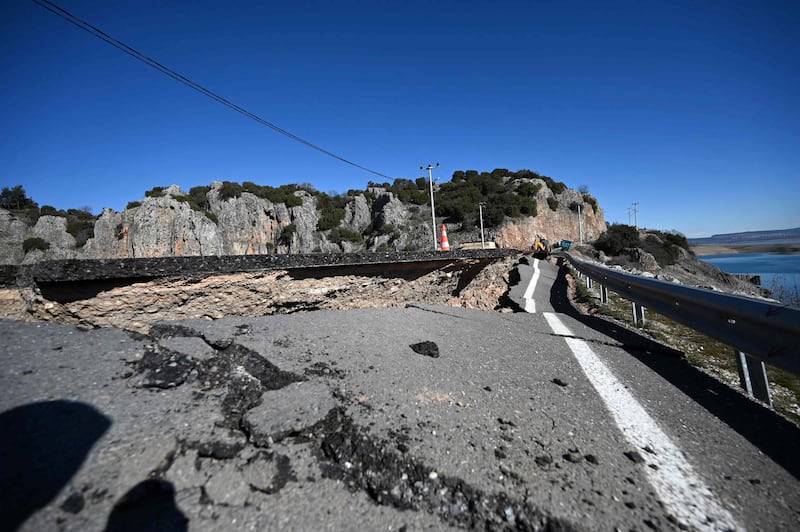 A road near the quake’s epicentre, in Pazarcik, Kahramanmaras. AFP