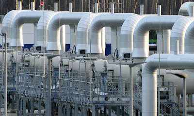 Pipes at the German end of the Nord Stream 2 pipeline from Russia. AP 