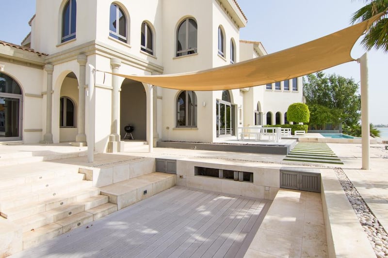 3: The villa comes with unique works of art, lounge access directly to the pool and grand entrance foyers according to property firm Luxhabitat. The spacious terrace has views of the Burj Al Arab.