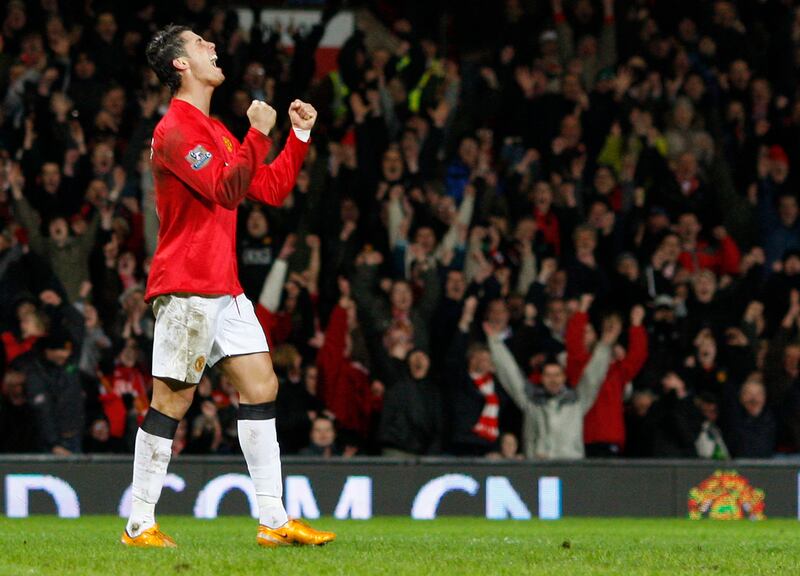 Cristiano Ronaldo netted his first club hat-trick for Manchester United against Newcastle United in the Premier League on January 12, 2008. Reuters