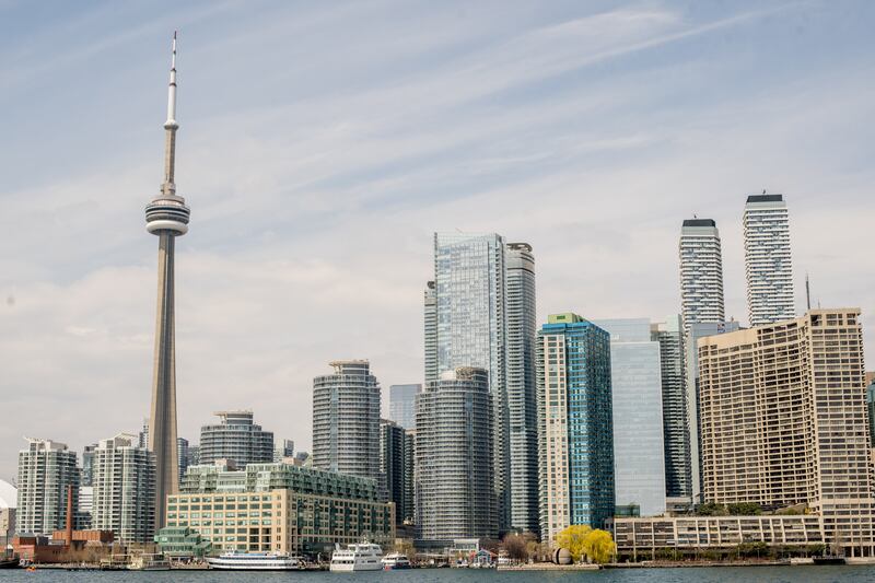 Toronto city centre. The Canadian city, Frankfurt and Hong Kong have the most elevated risk levels among 25 major city housing markets, says UBS. Reuters