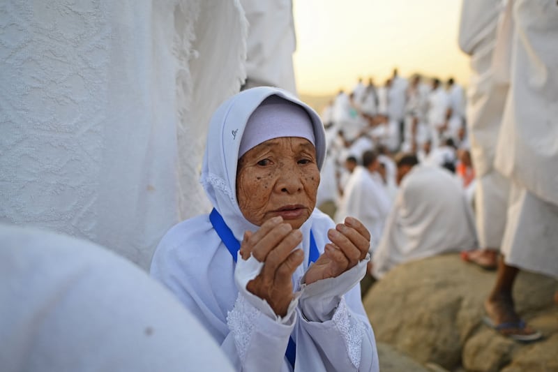 Pilgrims typically spend the full day at Mount Arafat, praying and supplicating to God. AFP