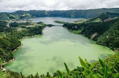A beautiful volcanic lake on the Portuguese Azores. Unsplash