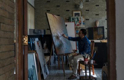 Hakam Al Kattib in his studio. Courtesy Al-Ghad Radio