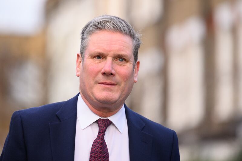 Labour Party leader Sir Keir Starmer leaves his home on February 9 in London. Getty