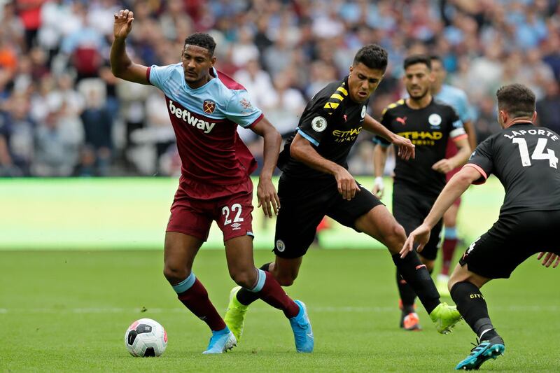 Sebastien Haller: The £45million man held the ball up well as West Ham looked the part early on against Manchester City before being steamrolled 5-0. AP Photo
