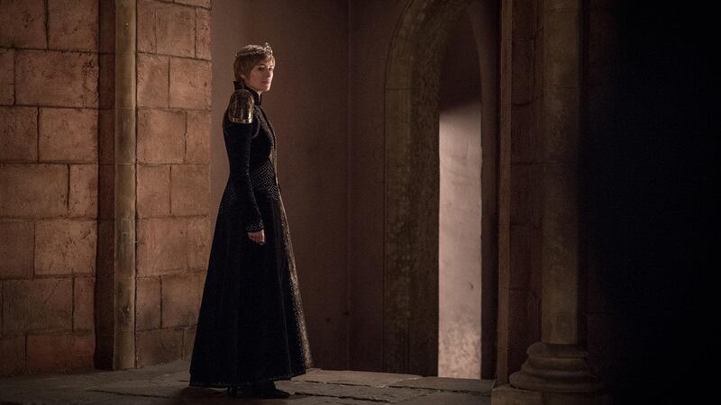 Cersei Lannister is pictured near the Iron Throne. Courtesy Helen Sloan / HBO