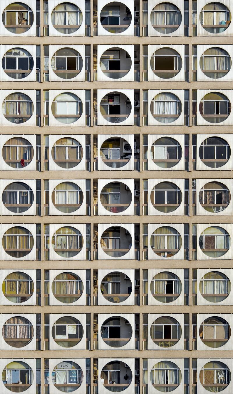 Hussain AlMoosawi’s ‘Connect Four,'  a tower block in Abu Dhabi. Courtesy Gulf Photo Plus