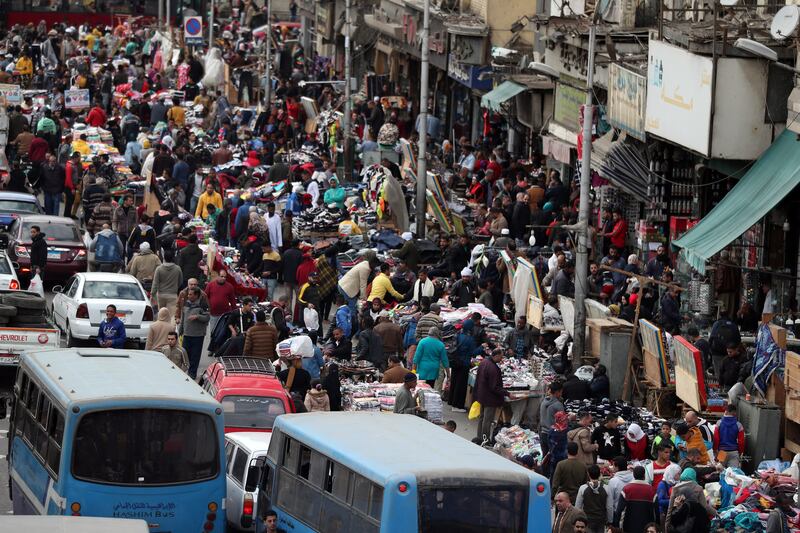 Al Atba district in Cairo. Egypt's population has reached 100 million, highlighting the threat of overpopulation. AFP