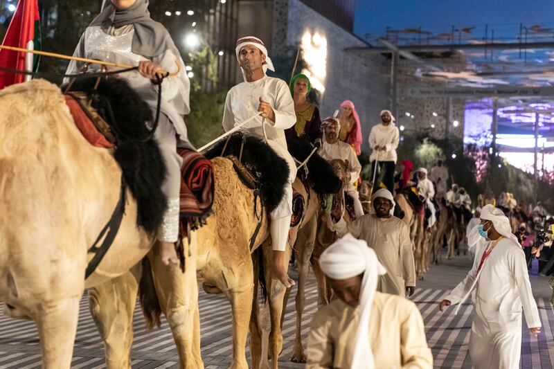 They are given a warm welcome at Dubai’s Expo 2020 site.