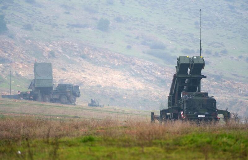 At Turkey’s request, Nato deployed US-made Patriot missile defence batteries from the US, Germany and the Netherlands along the Turkish border with Syria earlier this year as a shield against possible missile attacks.  Rainer Jensen / EPA

