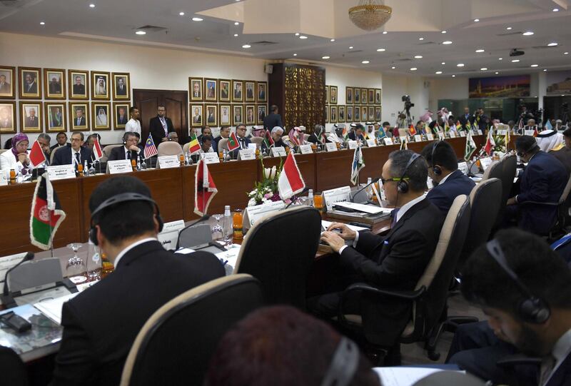 The emergency ministerial meeting of the Organisation of Islamic Cooperation (OIC) in the Saudi port city of Jeddah. AFP