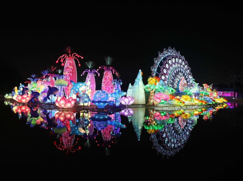 Dubai, United Arab Emirates - October 02, 2019: The new season of Dubai Glow Garden. Wednesday the 2nd of October 2019. Zabeel Park, Dubai. Chris Whiteoak / The National