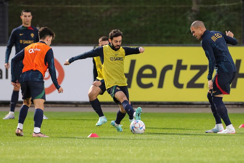 Portugal midfielder Bernardo Silva controls the ball. EPA