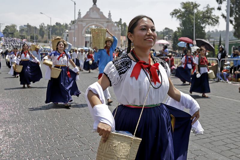 People commemorate the Battle of Puebla on Cinco de Mayo, in Puebla state, Mexico. EPA