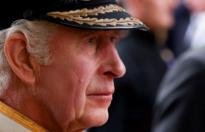 King Charles at the state funeral in London. Reuters