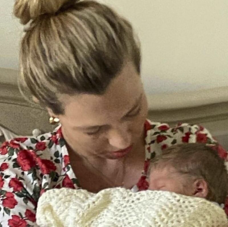 Carrie Symonds posted an image on Instagram of her and Boris Johnson's newborn baby in April 2020.