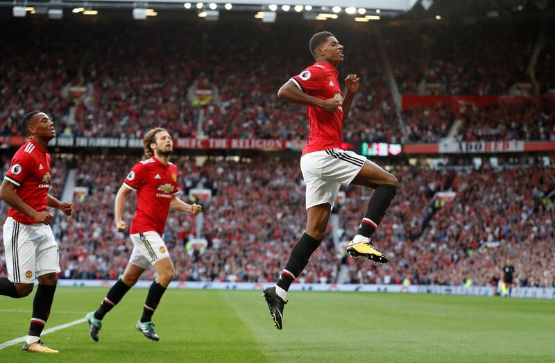 Left midfield: Marcus Rashford (Manchester United) – Came off the bench to score the first goal and set up the second as United beat Leicester to maintain their 100 per cent start. Carl Recine / Reuters