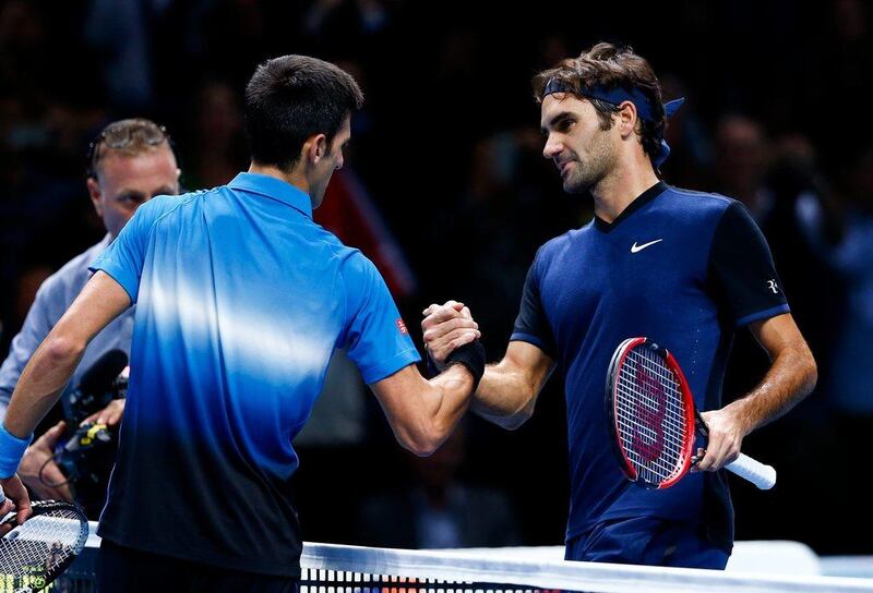 Roger Federer, right, inflicted a first defeat on Novak Djokovic since  in 23 matches. Julian Finney / Getty Images