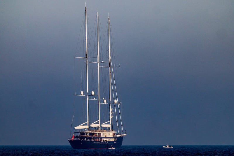 The size of the sails meant that the yacht could not have a helipad on board. EPA 