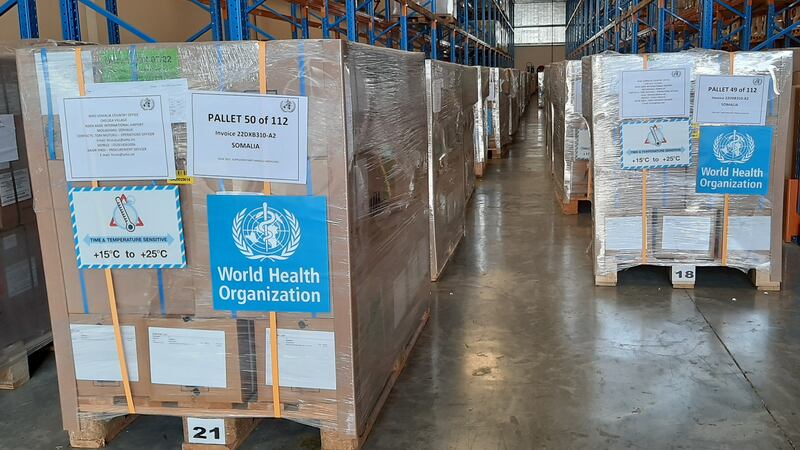 Thirty-eight tonnes of trauma kits and surgical equipment worth about $130,000 were flown to Somalia's capital. Photo: International Humanitarian City