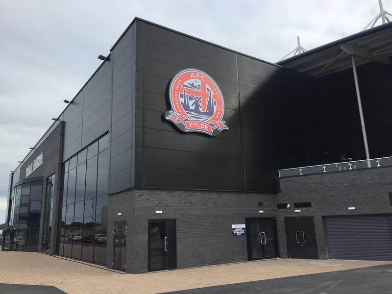 AFC Fylde’s new 2,000 seater main stand. Andy Mitten for The National