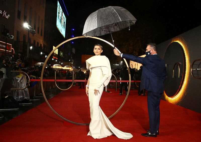 The rain-soaked premiere had many of the sci-fi epic film's stars in attendance. EPA