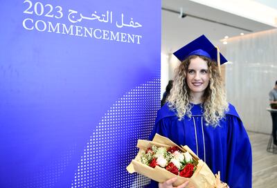 Klea Ziu, Master of Science in Machine Learning and Class of 2023 Valedictorian at the Mohamed bin Zayed University of Artificial Intelligence. Khushnum Bhandari / The National

