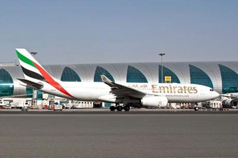 Deira, November 28, 2011 - An Emirates Airline plane at the airport in Dubai, November 29, 2011. (Photo by Jeff Topping/The National)
