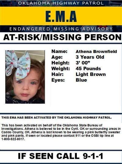 The notice for Athena Brownfield, 4. Oklahoma Highway Patrol / AP