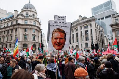 Pro-Palestinian activists have criticised Labour leader Keir Starmer for evading calls to back a ceasefire in Gaza. EPA 
