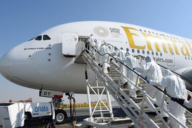 Emirates has implemented extra cleaning and safety measures on flights in the wake of Covid-19. The Carrier's president Tim Clark says urgent action is needed to help global airlines restart operations. Courtesy Emirates 