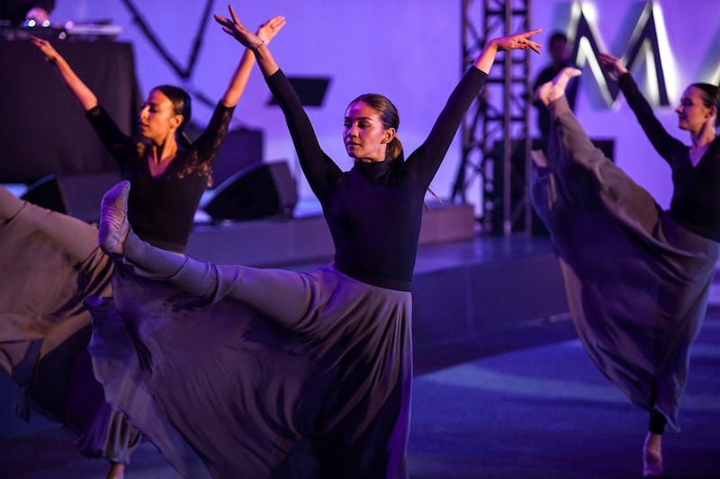 Abu Dhabi, United Arab Emirates - Ballet dancers perform at the opening night of the first Middle East outpost of Berklee College of Music in Abu Dhabi, Al Saadiyat. Khushnum Bhandari for The National
