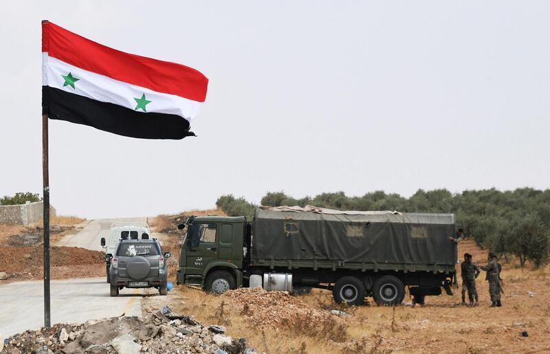 Syrian regime forces during a deployment operations in the Manbij area. EPA