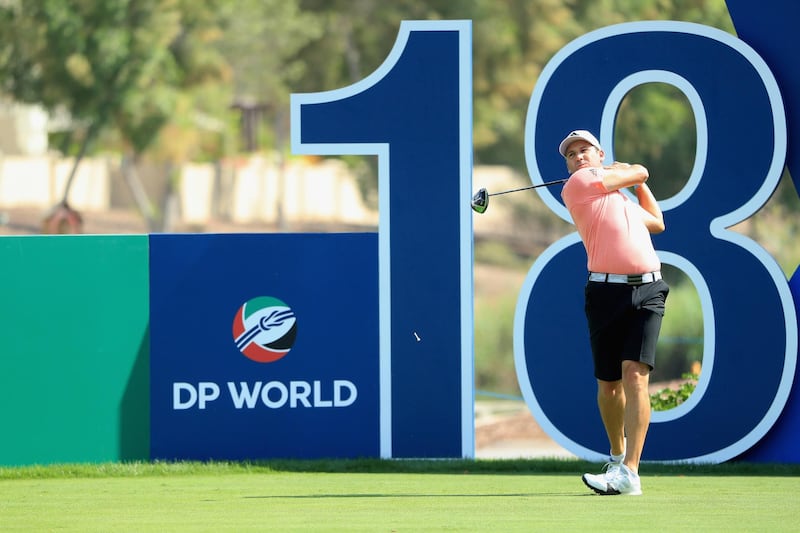 Sergio Garcia of Spain plays a tee shot on the 18th hole during the Pro-Am prior to the DP World Tour Championship at Jumeirah Golf Estates in Dubai.  Andrew Redington / Getty Images