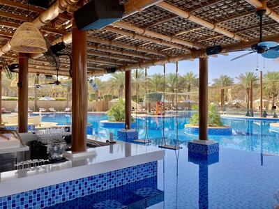 The newly renovated swimming pool at Qasr Al Sarab Desert Resort by Anantara