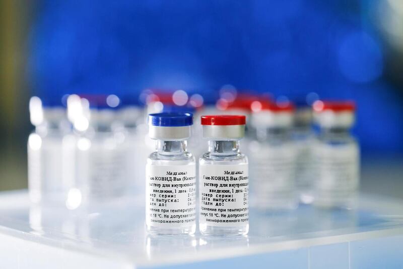Samples of the vaccine developed by the Gamaleya National Research Institute of Epidemiology and Microbiology. Reuters