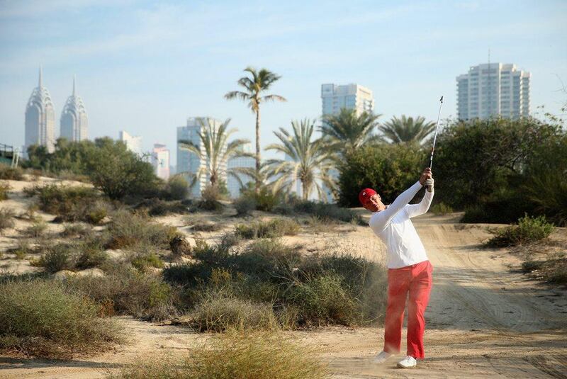 DUBAI, UNITED ARAB EMIRATES - FEBRUARY 03:  Amateur, Bryson DeChambeau of the USA in action during the pro-am event prior to the Omega Dubai Desert Classic on the Majlis course at the Emirates Golf Club on February 3, 2016 in Dubai, United Arab Emirates.  (Photo by Warren Little/Getty Images)