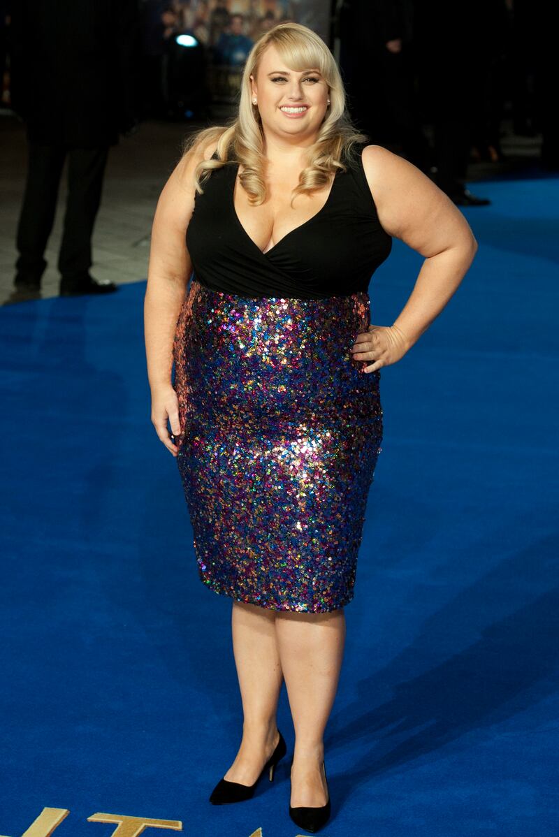 Rebel Wilson, in a black dress paired with a sequinned skrit, at the European premiere of 'Night at the Museum: Secret of the Tomb' in London on December 15, 2014. EPA