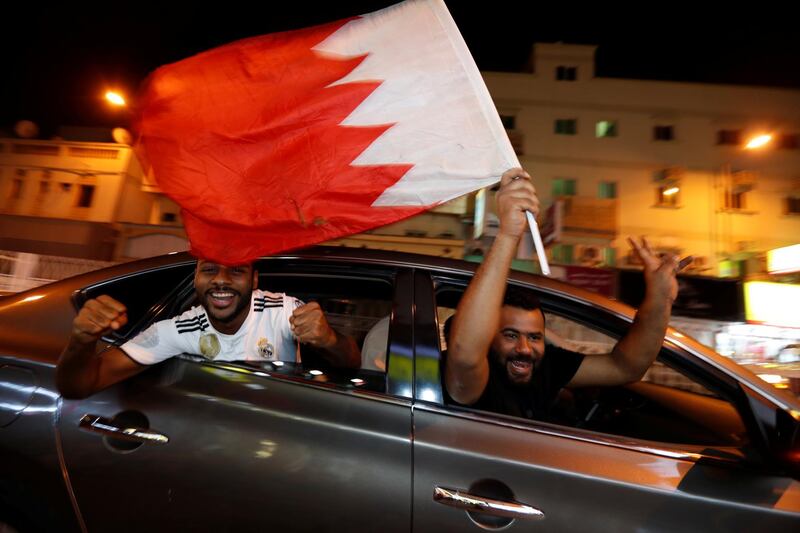 Bahrainis celebrate after winning the Gulf Cup final against Saudi Arabia, in Riffa, south of Manama, Bahrain. Reuters
