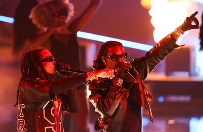 The event featured a rare performance by Offset and Quavo. Reuters