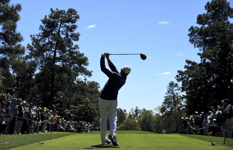 AUGUSTA, GA - APRIL 07: Sergio Garcia of Spain plays his shot from the ninth tee during the second round of the 2017 Masters Tournament at Augusta National Golf Club on April 7, 2017 in Augusta, Georgia.   Harry How/Getty Images/AFP