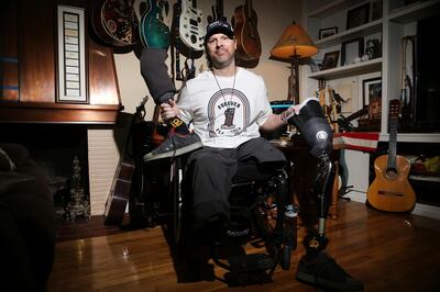 Scott Booth, a former pilot for Papillon Grand Canyon Helicopters, at his parents' home in Long Beach, Calif., Monday, Jan. 13, 2020. Booth was piloting a Papillon tour helicopter when the aircraft crashed, killing five of the six passengers. (Erik Verduzco/Las Vegas Review-Journal via AP)