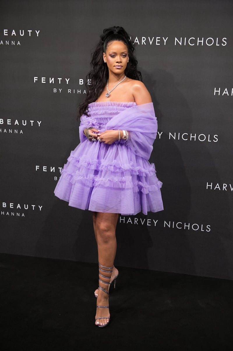 LONDON, ENGLAND - SEPTEMBER 19:  Rihanna attends the 'FENTY Beauty' by Rihanna launch at Harvey Nichols Knightsbridge on September 19, 2017 in London, England.  (Photo by Chris J Ratcliffe/Getty Images)
