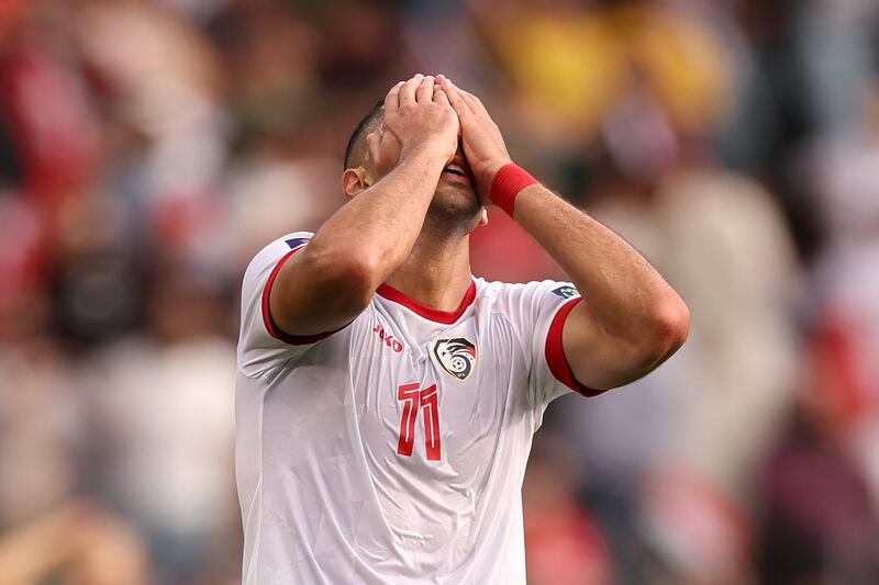 Syria's Pablo Sabbag after a chance goes begging. Getty Images